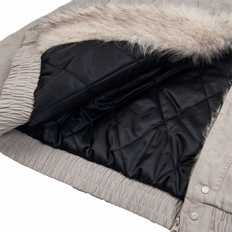 Winter Thickened Short Jacket With Camouflage Design, Pockets, Canvas Workwear, Fur Collar, Hooded Cotton Coat For Men_voghion.com