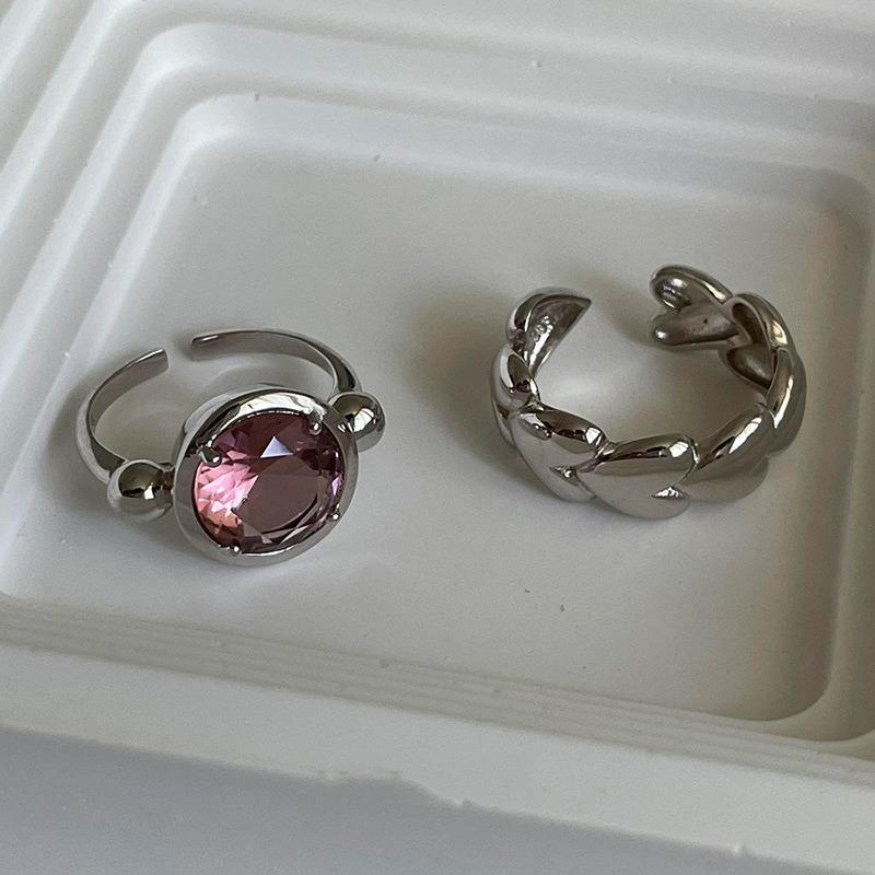 Farbe VENUS Silber Rosa Kristall Öffnung Ring Für Frauen Mädchen Liebe Schmuck Geburtstag Geschenk Dropship Dropshipping ping_voghion.com