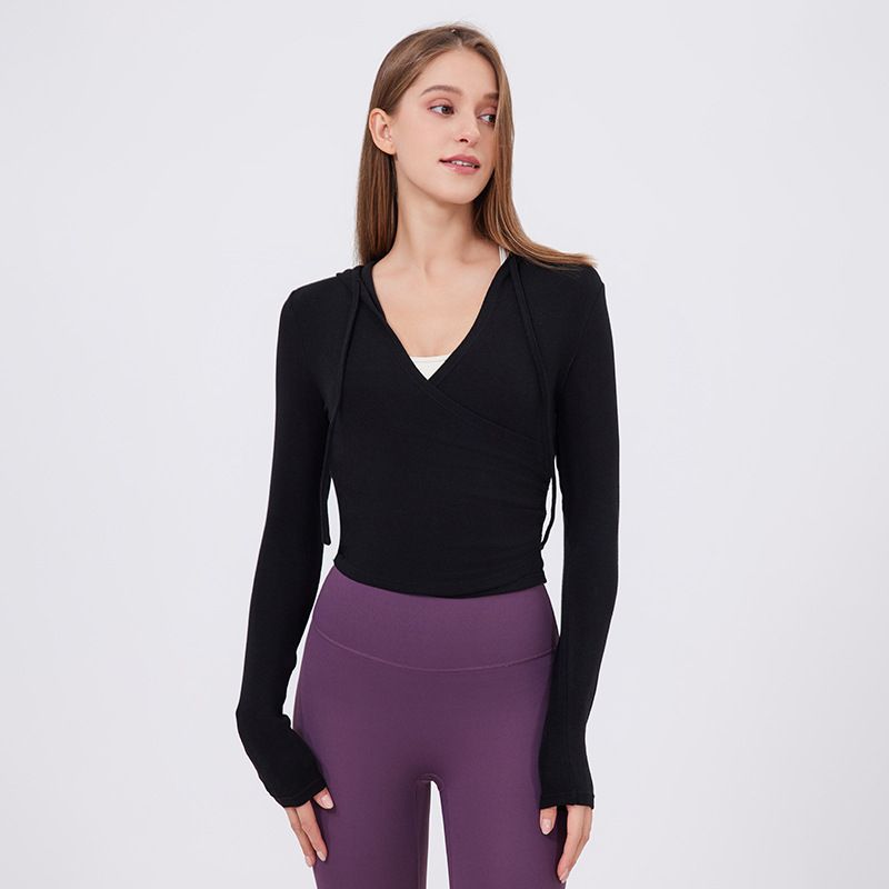 VVCX 2025s Slim Fit Top Sweet Spicy Girl Outerwear Fitess Wear Ruig Yoga Log Sleeve Slimmig T-shirt de sport à séchage rapide pour_voghion.com