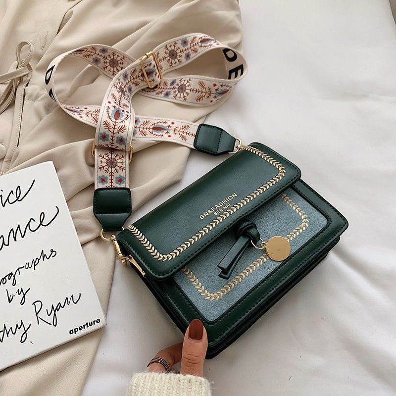 Nuova moda per le donne, borsa a mano con texture color-block alla moda, elegante borsa a tracolla con tracolla larga_voghion.com