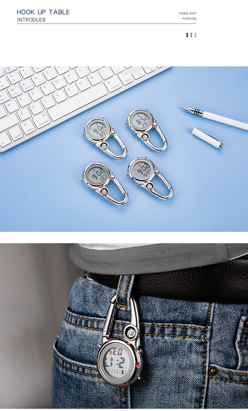 Watch Pendant Multifunctional Metal Mountaineering Watch Hook Watch Mountaineering Multi-gauge Metal Outdoor Watch_voghion.com