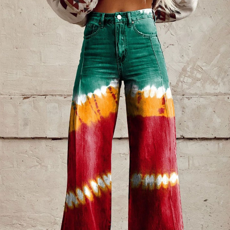 Damenbekleidung Große Größen Damen Freizeithosen Dünne Jeans Weites Bein_voghion.com