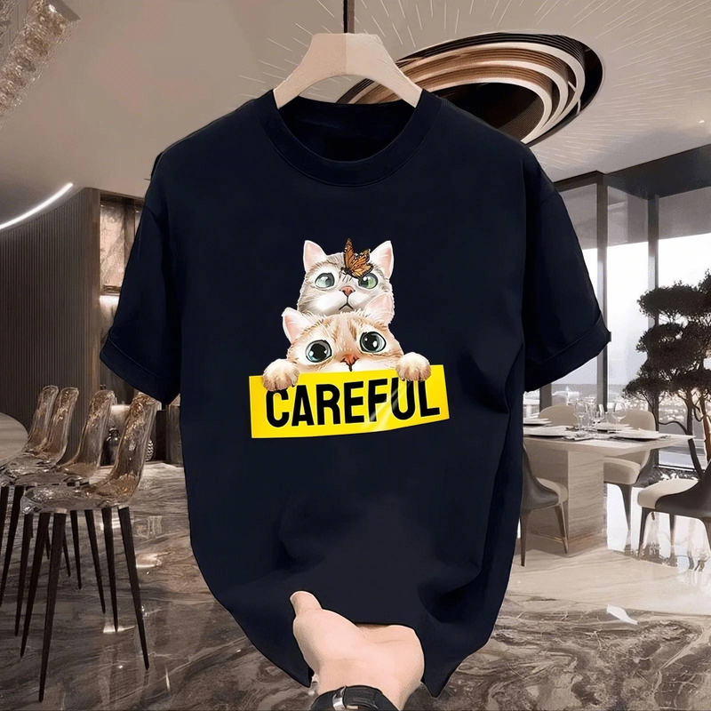 Camiseta de manga corta 100 % algodón para hombre y mujer, suelta, de verano 2025_voghion.com