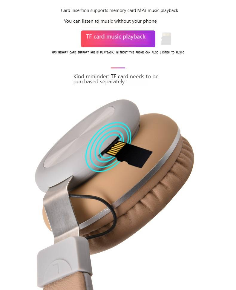 Trådløse Bluetooth-hodetelefoner Over-Ear-sportshodesett med dyp bass og støyisolering, universell telefonkompatibilitet_voghion.com