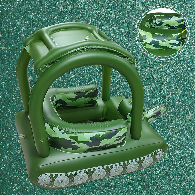 Opblaasbare watertank voor kinderen - Rijdend zwembadspeelgoed met waterpistool voor buitenzwemmen en spetteren_voghion.com