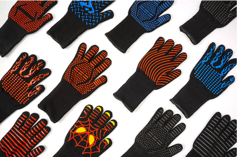 Fertige, hochtemperaturbeständige Wärmedämmhandschuhe, Verbrühungsschutz, Grillhandschuhe, 500–800 Grad, Küchenbackofenzubehör_voghion.com
