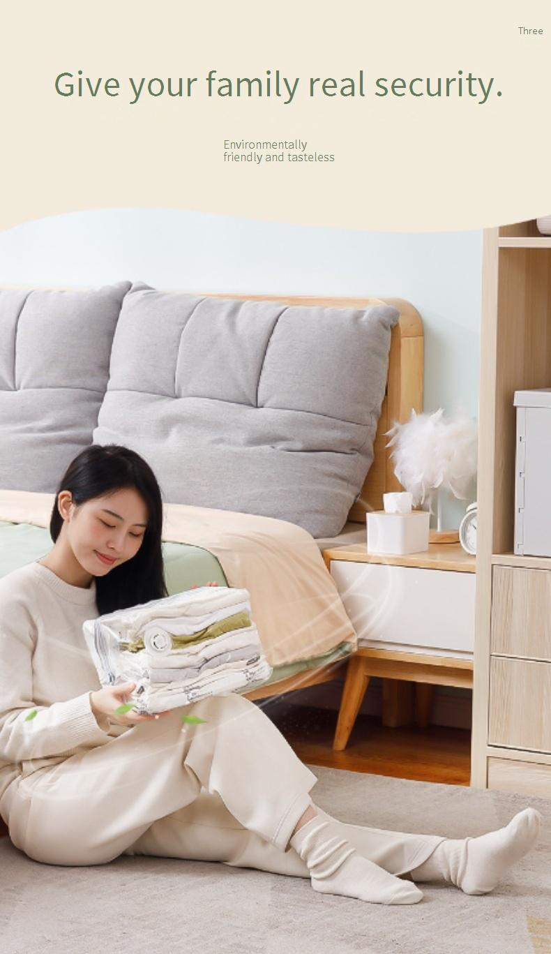 Sacchetti sottovuoto per vestiti e coperte - Sacchetti a compressione ad alta capacità (chiusura extra spessa e resistente - Organizer salvaspazio)_voghion.com