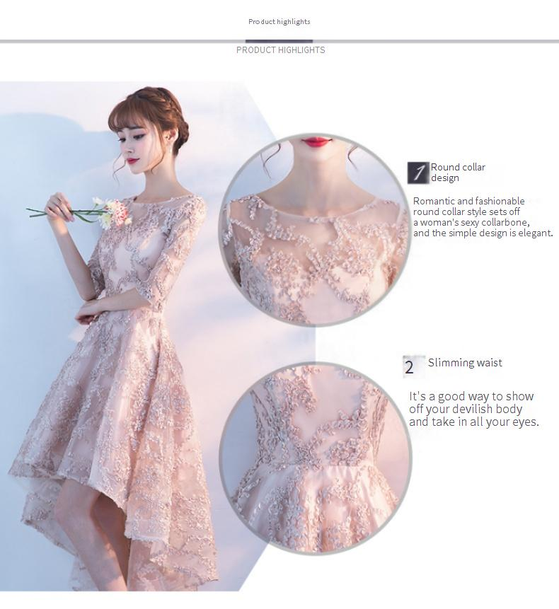 Elegant Princess Lace Dress - A-Line Formal Evening Gown With Long Sleeves, High Waist, Corset Back For Banquet, Wedding Guest, Party ( S-XXXL)_voghion.com