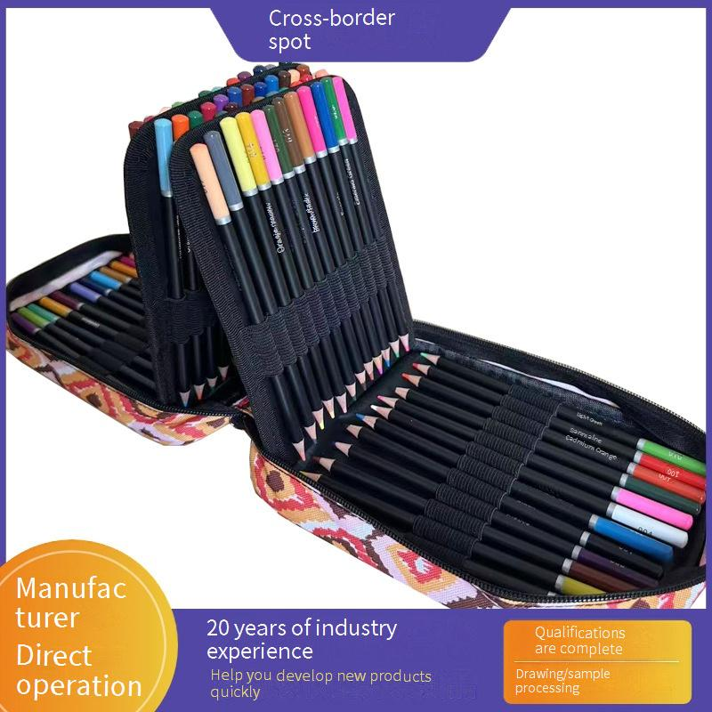 Astuccio portapenne da 72 colori con grande capacità - Tonalità vivaci Macaron e Morandi, organizer portatile per articoli artistici per studenti e artisti_voghion.com