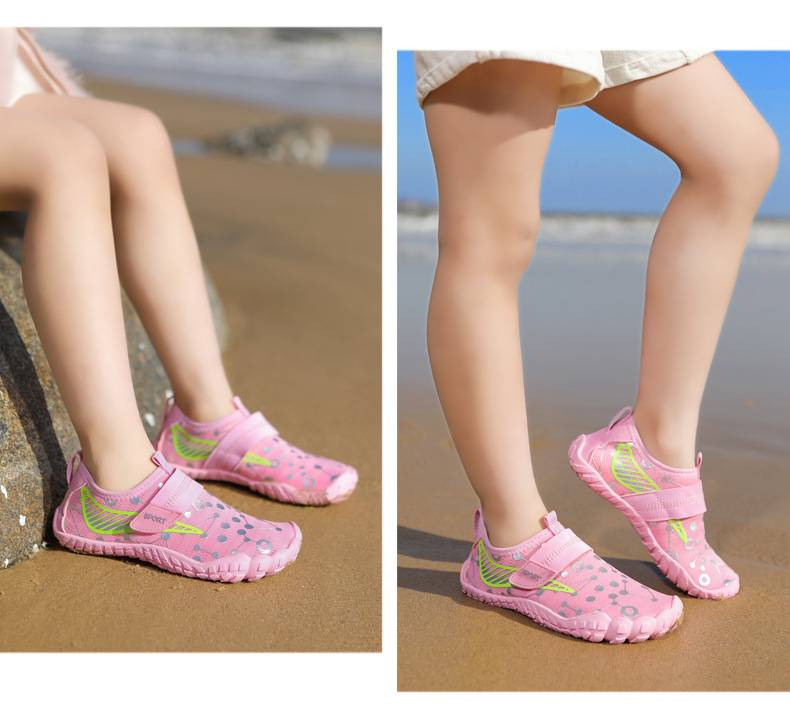 Scarpe da acqua per bambini a piedi nudi - Calzini antiscivolo ad asciugatura rapida per spiaggia, piscina e giochi all'aperto | Leggeri e traspiranti con chiusura a strappo_voghion.com