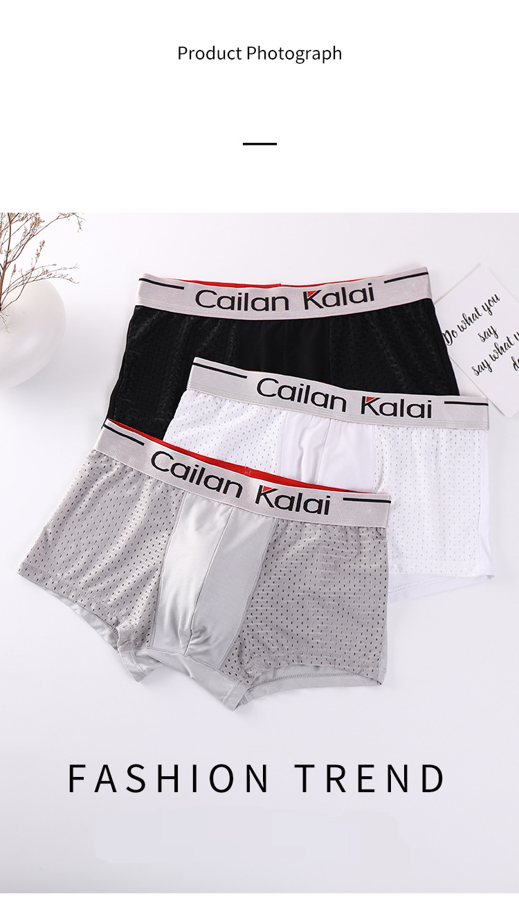 Herenboxershorts - Ademend modalmateriaal met mesh-oogjes voor ultiem comfort, middelhoog ontwerp, zacht en lichtgewicht voor zomer en dagelijks gebruik_voghion.com