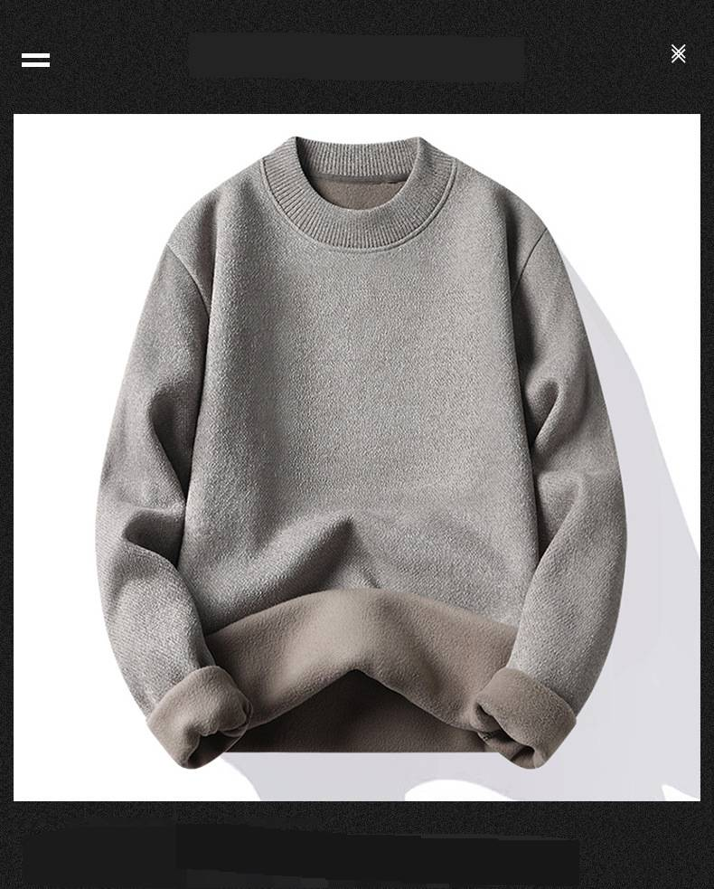 Men's Clothing Fleece-Lined Sweater Winter Warm Knit Pullover Soft Chenille Thermal Long Sleeve Casual Tops (Black, Beige, Dark Grey, Navy, Teal)_voghion.com