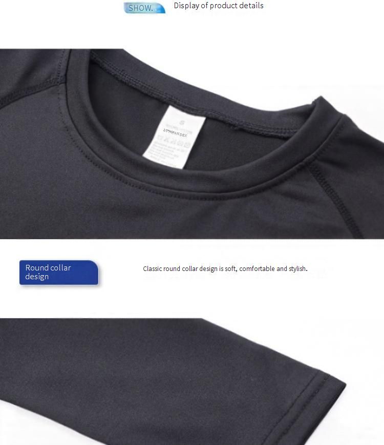 Maglia sportiva classica da uomo a maniche lunghe, nera e bianca - Maglietta da corsa traspirante e ad asciugatura rapida per allenamenti all'aperto e in palestra_voghion.com