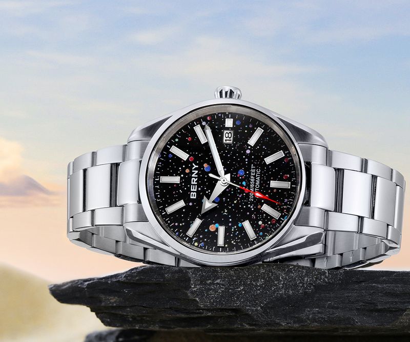 BERNY Automatic Watches For Men Fashion 20ATM Waterproof Super Luminous Mechanical Silver Watch With Date Stainless Steel Sapphire Analog Wrist Watch_voghion.com