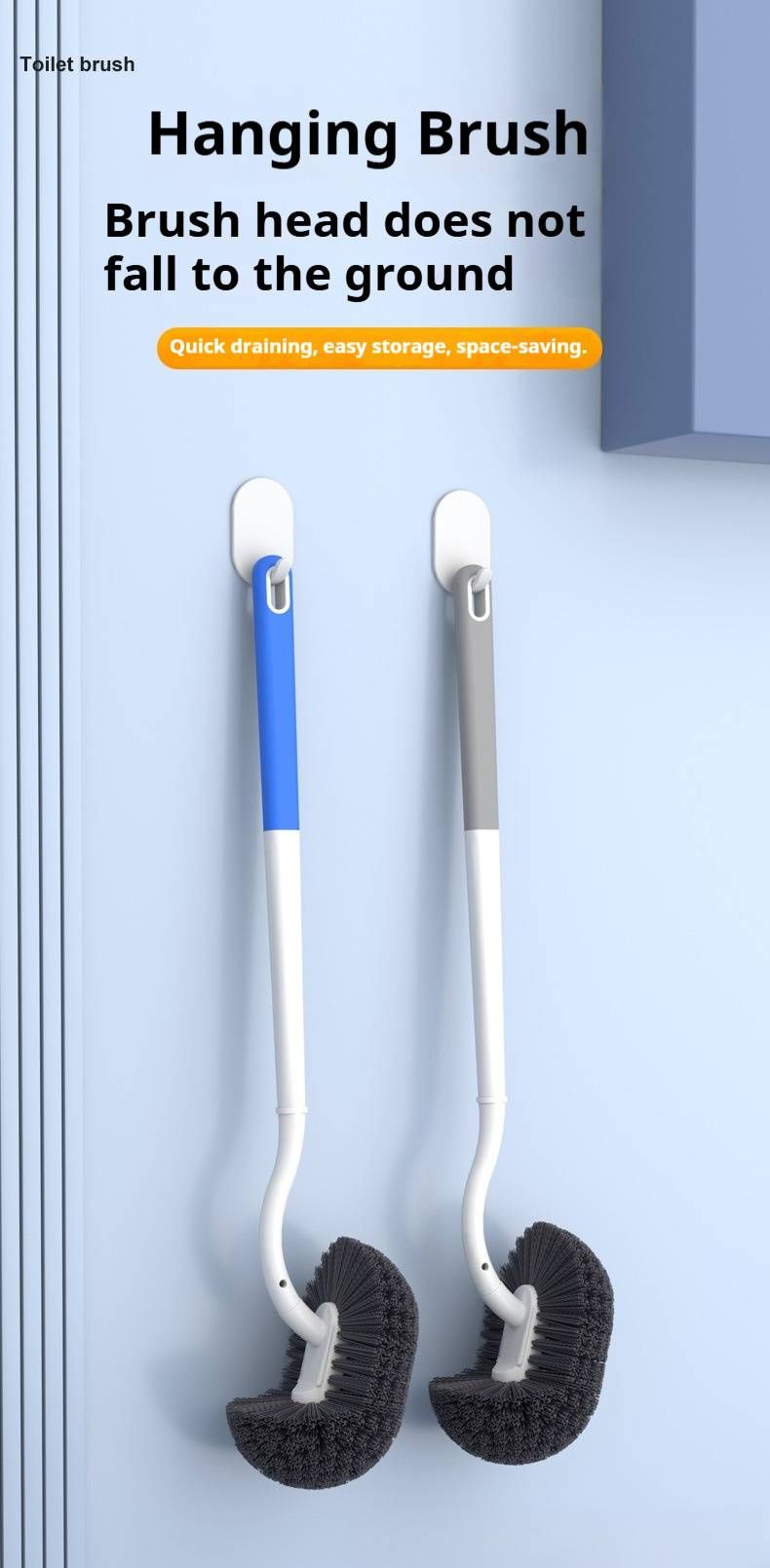 Flexible Angle Toilet Brush - Soft Bristle Cleaning Brush With Ergonomic Handle, Deep Clean Design For Hard-to-Reach Areas_voghion.com
