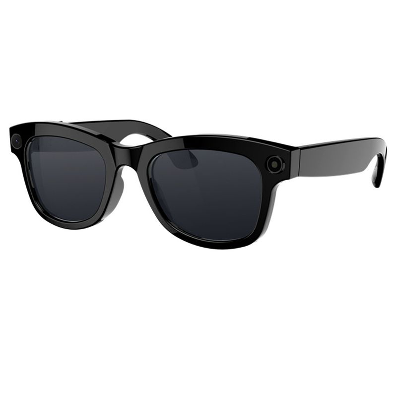 TROZUM M01 Smart Glasses With 500W Camera, AI Translation, ChatGPT, Bluetooth Calls & Music – Black Sunglasses / Clear Anti-Blue Light_voghion.com