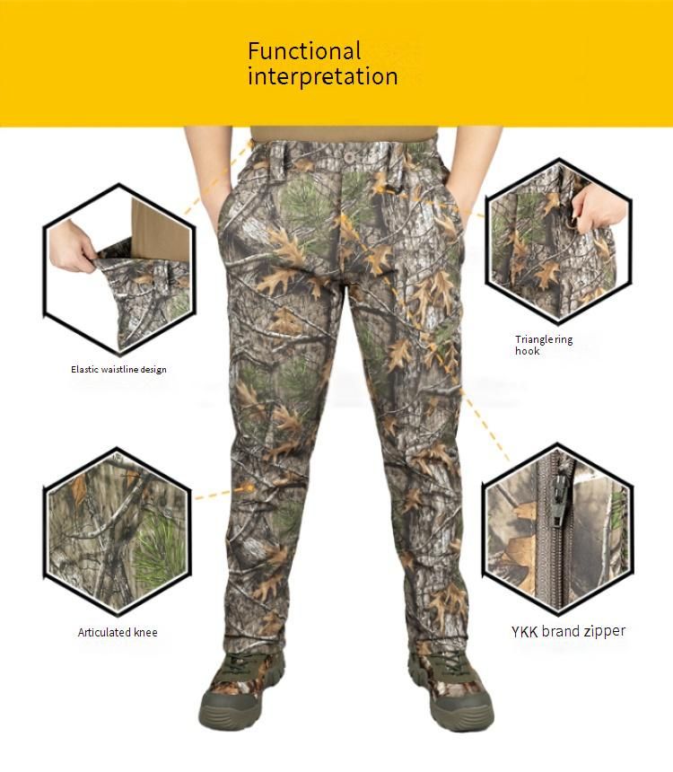 Pantaloni da caccia mimetici LOOGU Super 2.0 - Pantaloni softshell termici foderati in pile per uomo e donna, antivento e resistenti per escursionismo e campeggio_voghion.com