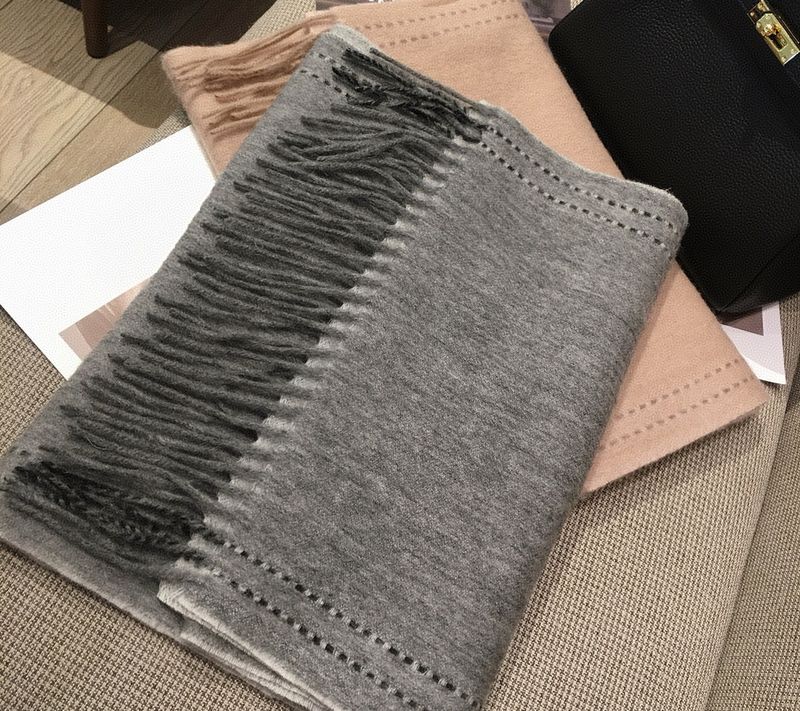 Damenschal aus reiner Wolle, einfarbig, mit Ziernähten, doppelseitig, aus Kaschmir, wärmt den Hals und hält ihn im Winter warm._voghion.com