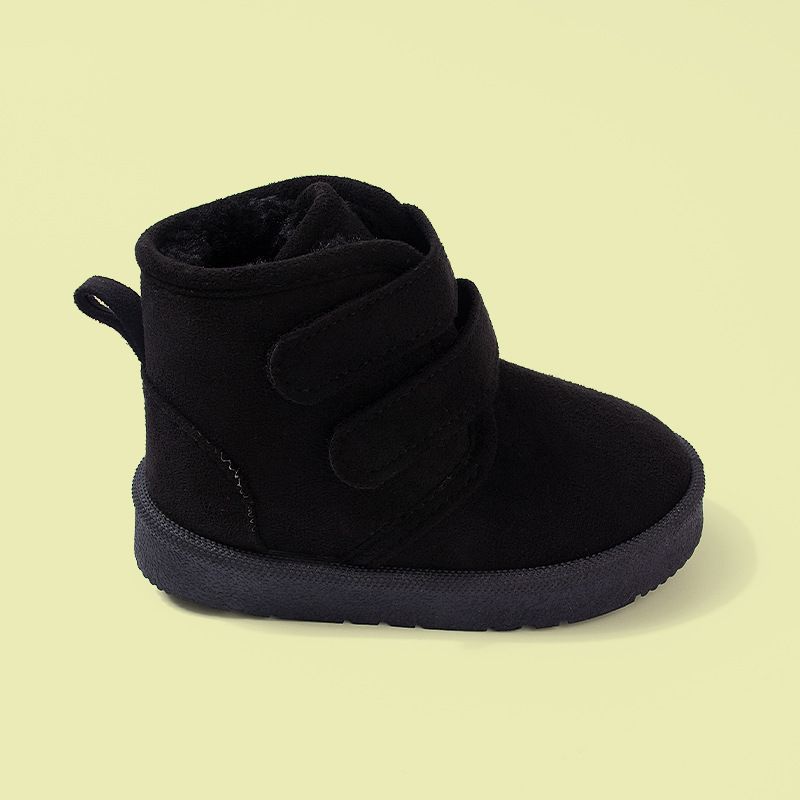 Kids Winter Snow Boots With Fleece Lining, Soft Sole, Non-Slip, Black & Camel For Boys & Girls (Sizes 19-25)_voghion.com
