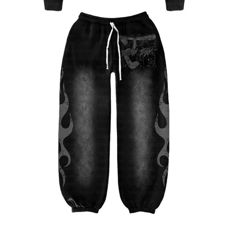 Herrkläder Y2K Street Retro hoodie i gammal stil Personlig tröja med tryckt spindelnät_voghion.com