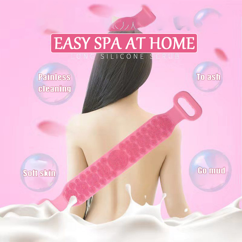 Silicone Powerful Back Scrubber Exfoliating Long Strip Dead Skin Remover Bath Brush For Men And Women_voghion.com