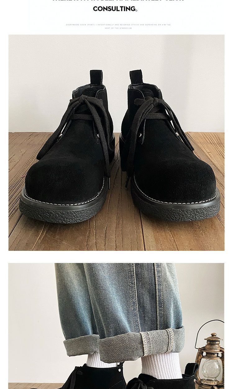 2025 Herbst Neue Echtes Leder Martin Kuh Wildleder Chunky Derby Schuhe männer Arbeit Kurze Stiefel_voghion.com