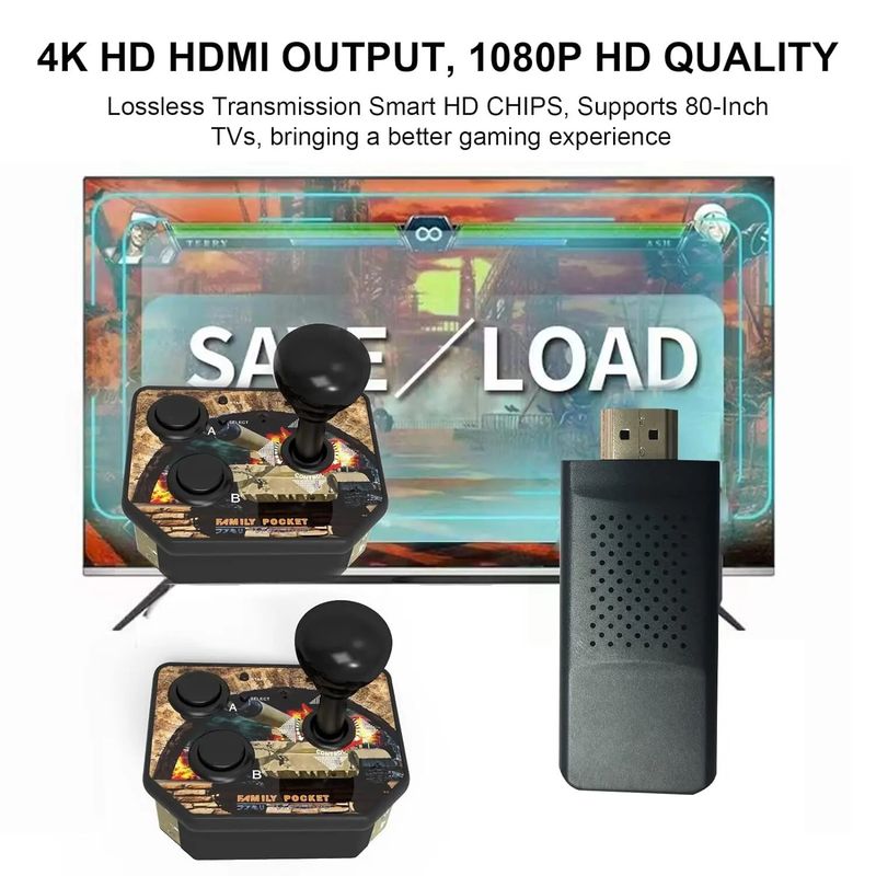 Nostalgic Game Console Retro Game Console HDMI Output TV Stick Wireless Joystick_voghion.com