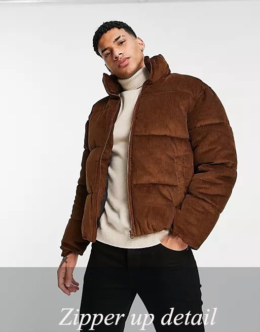 New Arrival Men Cotton-Padded Jacket Custom High Quality Padded Bubble Corduroy Puffer jacket_voghion.com