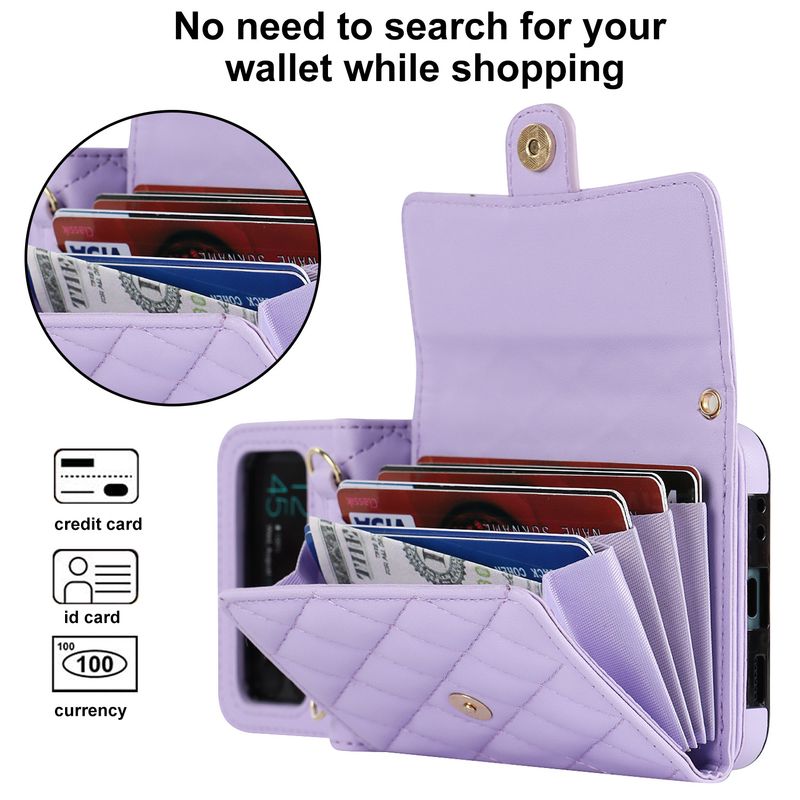 Z Flip4 5 Crossbody składany futerał na telefon skórzany pokrowiec akordeonowy odpowiedni do małego etui ochronnego na telefon Flip6_voghion.com