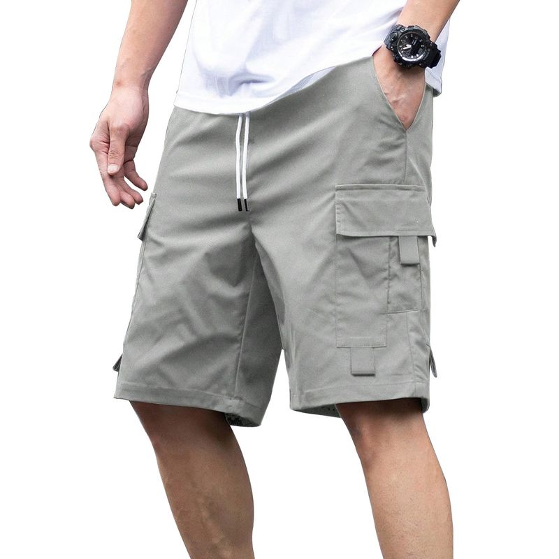 Ongeëvenaarde kwaliteit Ongeëvenaarde kwaliteit 2025 Werkkleding Shorts Losse rechte pijpen Heren Zomer Multi Pocket Trekkoord Knappe vijfkwartbroek_voghion.com