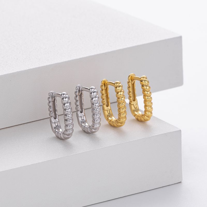 Orecchini rettangolari in argento sterling con impasto fritto, semplici e temperati, mini borchie a bottone in osso, anelli e ornamenti per le orecchie_voghion.com