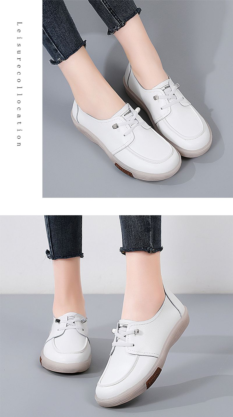 Talpă elastică cu talpă moale, pantofi albi mici și confortabili, pantofi sport casual_voghion.com
