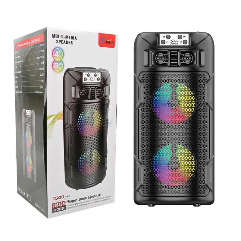 ZQS4275 Solcelledrevet Flammelys Trådløs Bluetooth-højttaler med Radiofunktion_voghion.com
