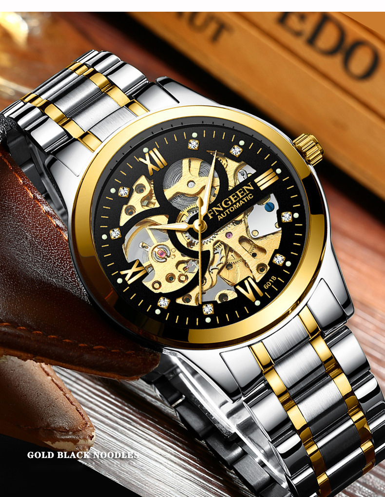 Orologio meccanico da uomo Orologio da uomo Marchio impermeabile Business Tourbillon Orologio cavo_voghion.com