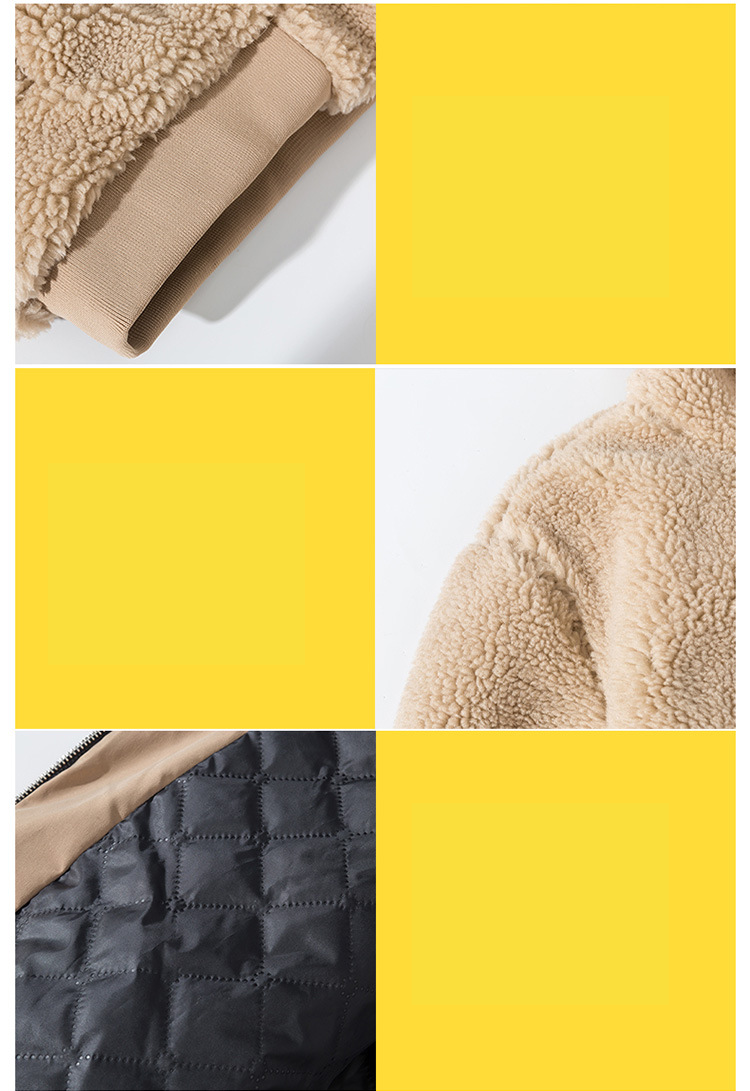 Jachetă cu glugă din lână de miel din compozit lână de miel pentru bărbați și femei, toamnă și iarnă, nouă plus haină din bumbac îngroșat de catifea pentru bărbați_voghion.com