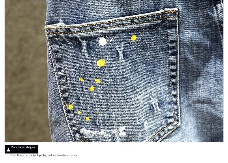 Jeans da uomo, pantaloni estivi, vestibilità slim, tendenza retrò, pantaloni lunghi casual primaverili e autunnali._voghion.com