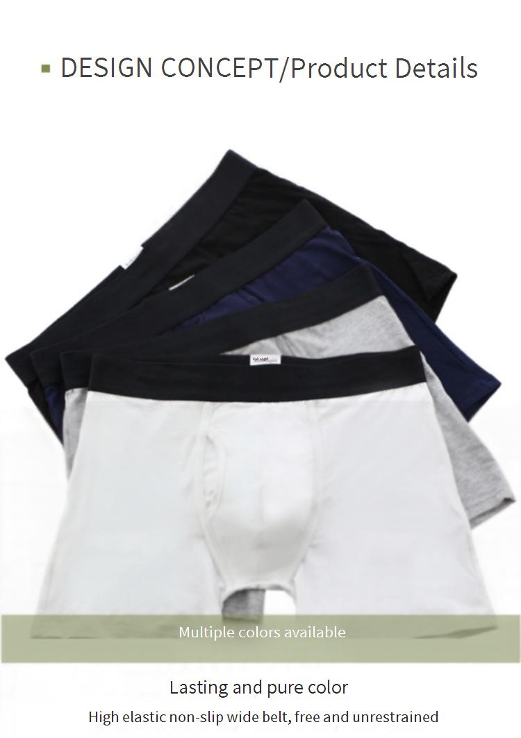 Intimo da uomo in puro cotone, boxer sportivi con apertura laterale, pantaloncini da uomo traspiranti convessi a U_voghion.com