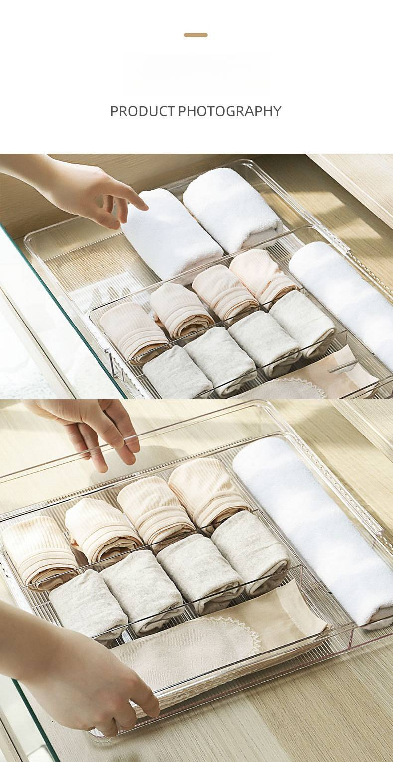 Large Expandable Kitchen Drawer Organizer - PET Clear Silverware Tray, Adjustable Silverware Organizer For Utensils, Cutlery, Flatware_voghion.com