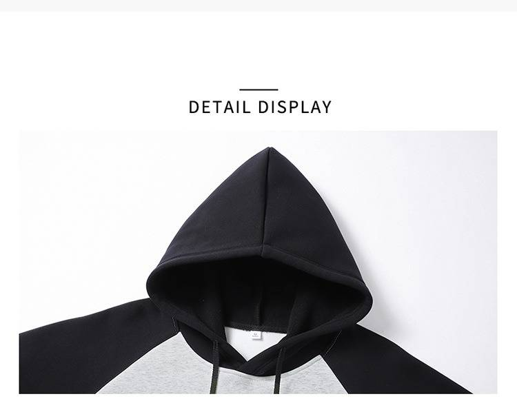Men's Color-Block Fleece Hoodie – Raglan Sleeve Pullover With Contrast Panels, Streetwear Essential (Light Grey/Khaki/Beige)_voghion.com