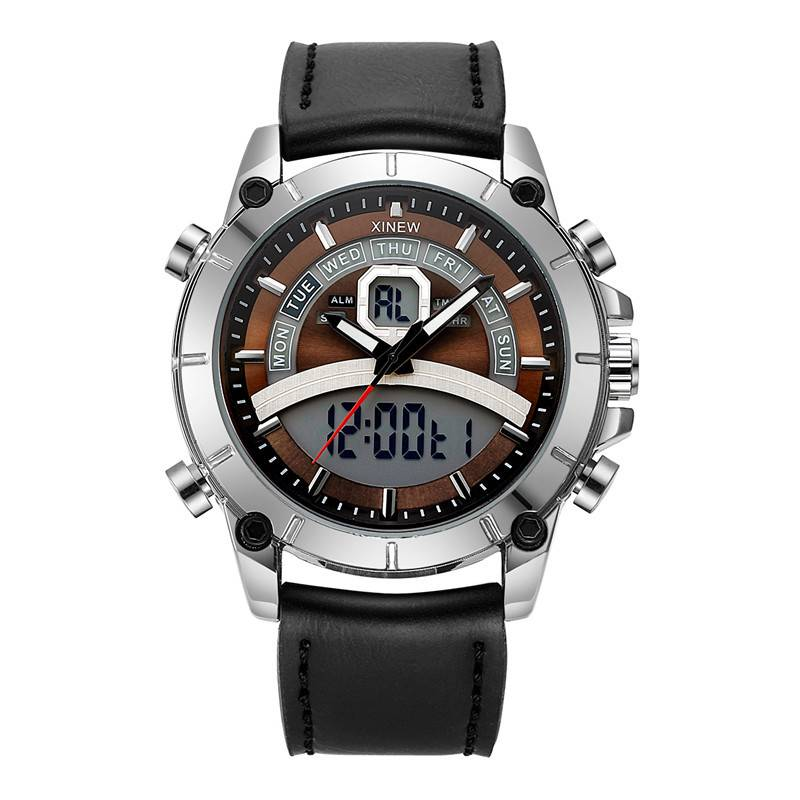 Digitale Analog-Quarzuhr für Herren mit Multifunktionsfunktionen – Stilvolles Silikonband, Datums- und Wochenanzeige, lässiges Sportdesign_voghion.com
