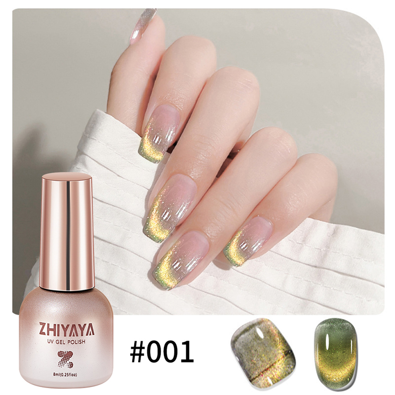 9D Flash Cat magnetisches Nagelgel holografischer semi-permanenter dynamischer Reflexions-Flash-Soap-Flash-Nagellack_voghion.com
