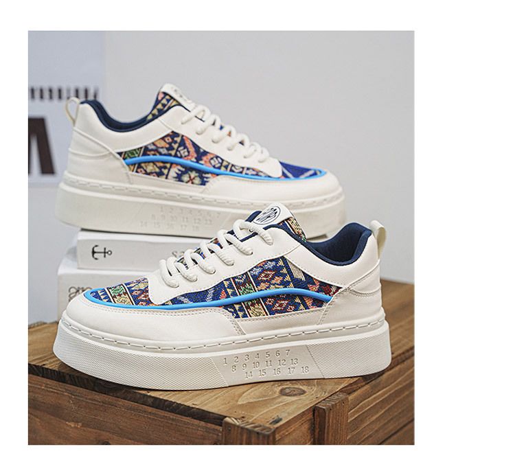 Uudet hengittävät miesten kengät monipuolinen trendikengät niche design alustakengät kangaskengät urheilu rento pienet valkotaulukengät_voghion.com