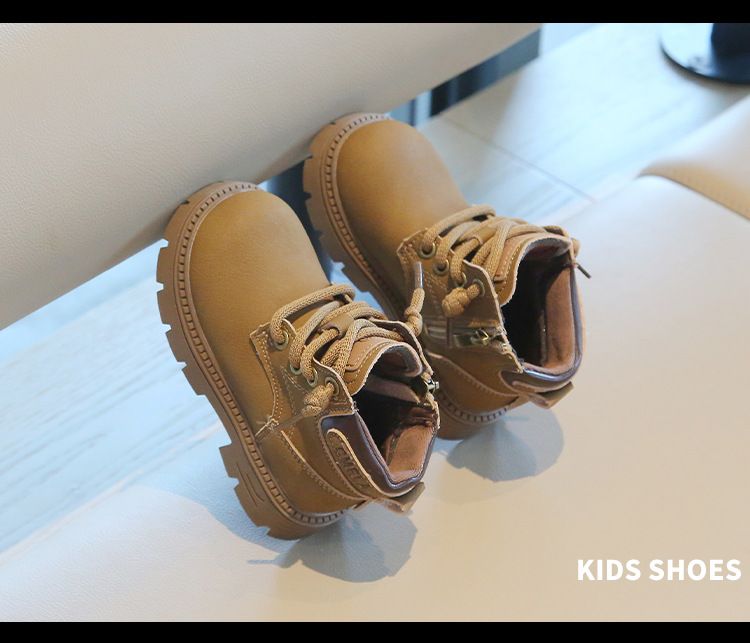 Otoño 2024, nuevas botas pequeñas de cuero para hombres y mujeres, botas Martin de caña media para bebés, edición coreana, zapatos para niños_voghion.com