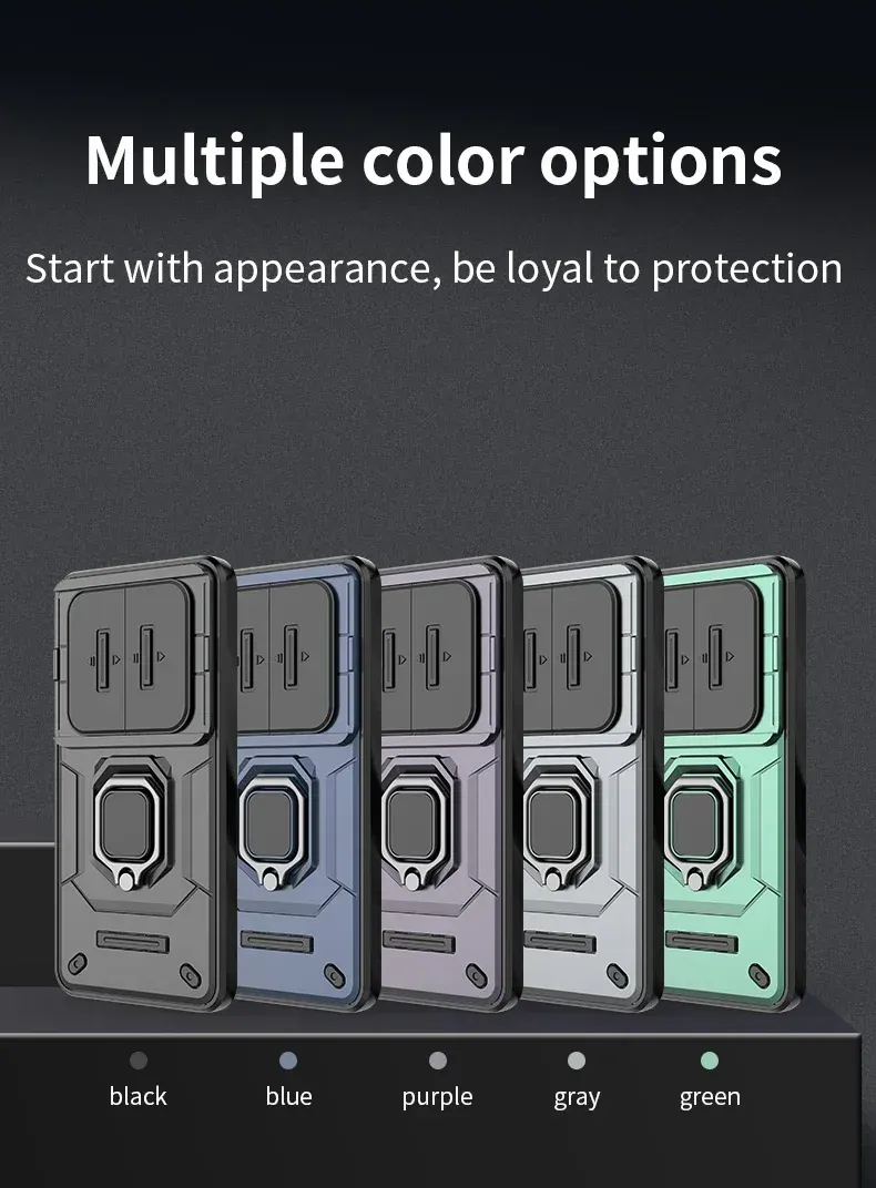 For Honor 90 X9a X9b Magic 5 6 Magic5 Magic6 Lite Armor Phone Case with Slide Camera Lens Protection Ring Holder Bracket_voghion.com