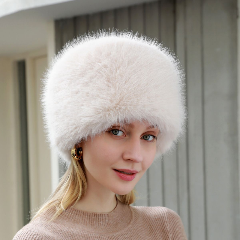 Nuevo sombrero de piel de zorro hierba otoño invierno cálido protección para los oídos dulce y de moda Edición coreana sombrero de mujer de moda al aire libre_voghion.com