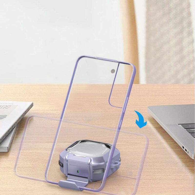 Transparent Protective Case for Samsung Galaxy Buds Live/Buds 2/Buds Pro/Buds 2 Pro/Buds FE Earphone with Bracket_voghion.com