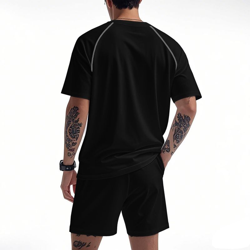 Ensemble de sport à séchage rapide pour homme : t-shirt respirant à manches courtes et short confortable pour la salle de sport, la course à pied et les loisirs | Polyester léger_voghion.com