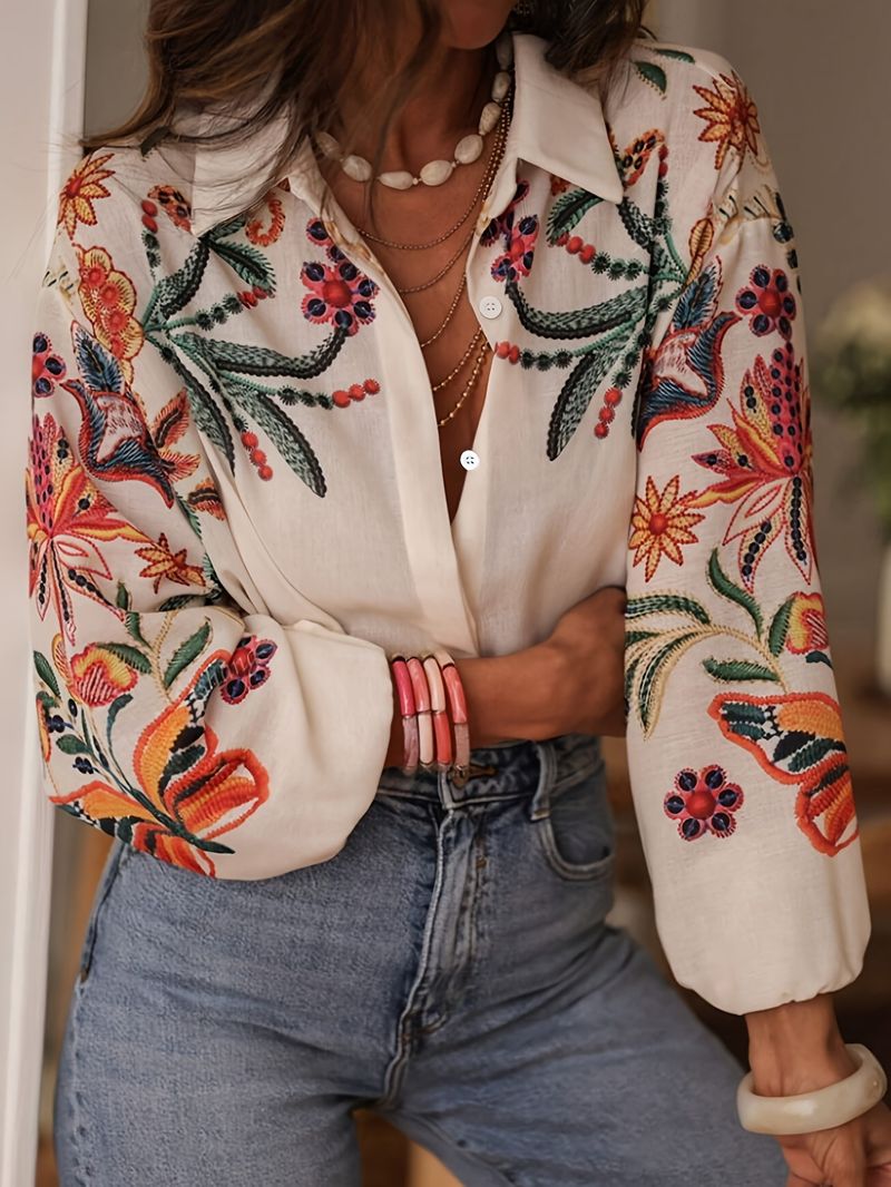 Women's Clothing Digital Printed Shirt Tops Oversized Digital Print Shirt Men's Long Sleeve Button Down Casual Top With Loose Fit & Stylish Patterns_voghion.com