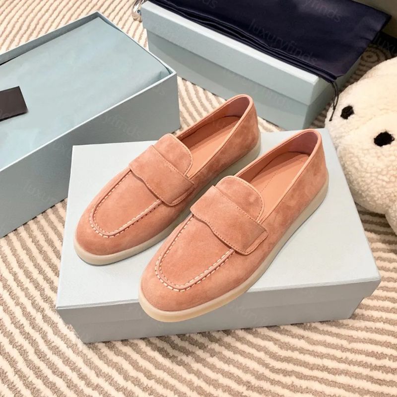 Slip-On-Mokassins aus Wildleder im britischen Stil für Damen im Internet-Promi-Stil mit spitzer Zehenpartie_voghion.com