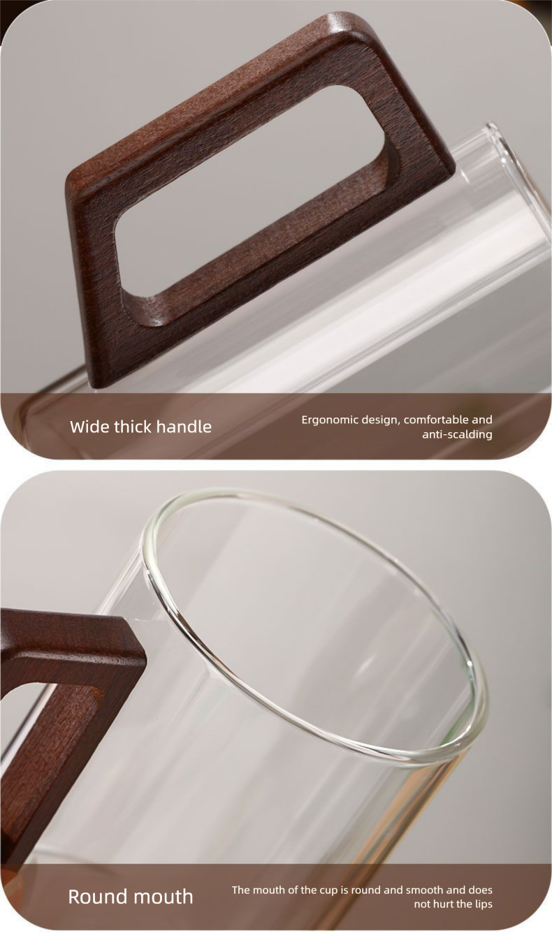 Copo de vidro resistente a altas temperaturas para chá verde, copo com alça, luxo familiar de alta qualidade_voghion.com